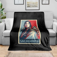 Womens History Month Sacagawea Throw Blanket Native American Heritage Graphic