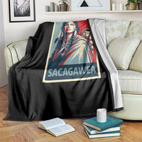Womens History Month Sacagawea Throw Blanket Native American Heritage Graphic