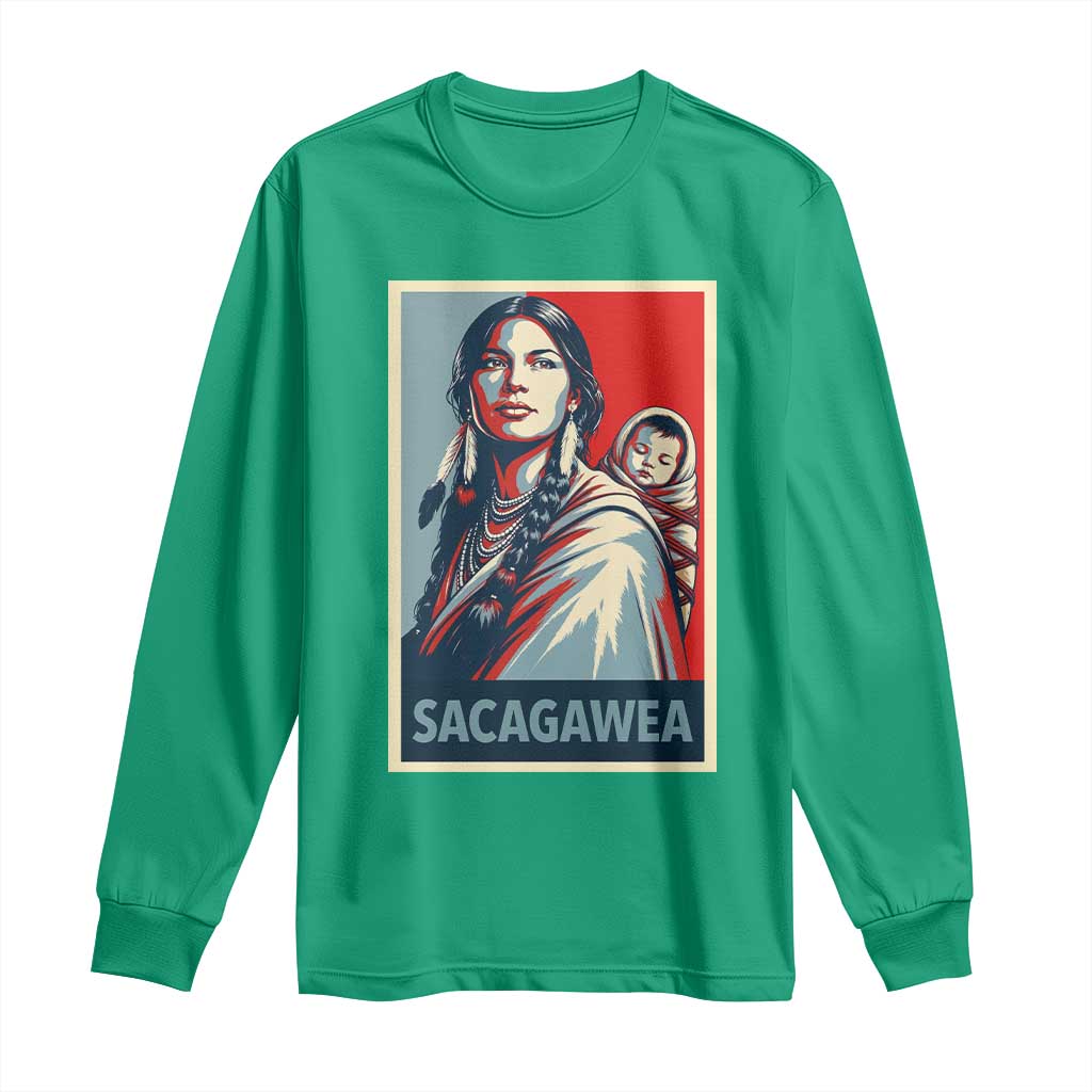 Womens History Month Sacagawea Long Sleeve Shirt Native American Heritage Graphic