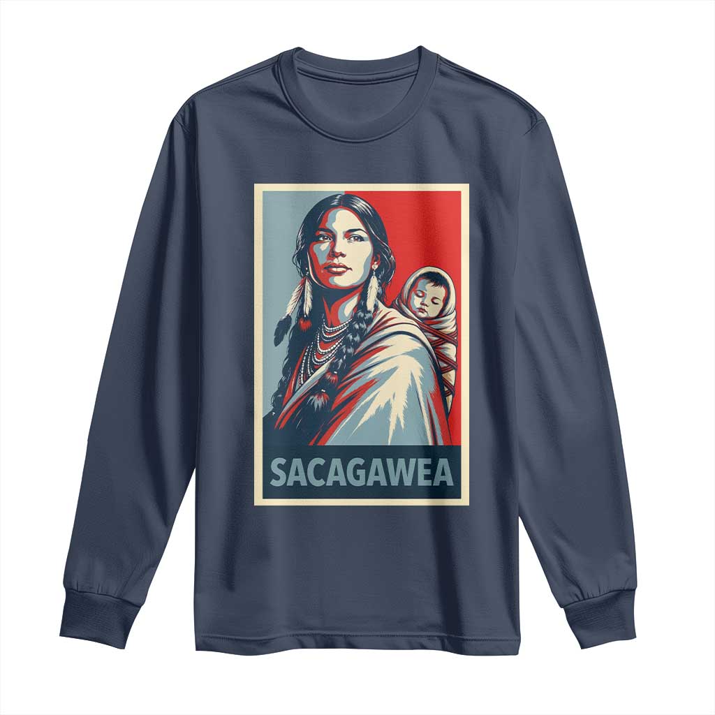 Womens History Month Sacagawea Long Sleeve Shirt Native American Heritage Graphic
