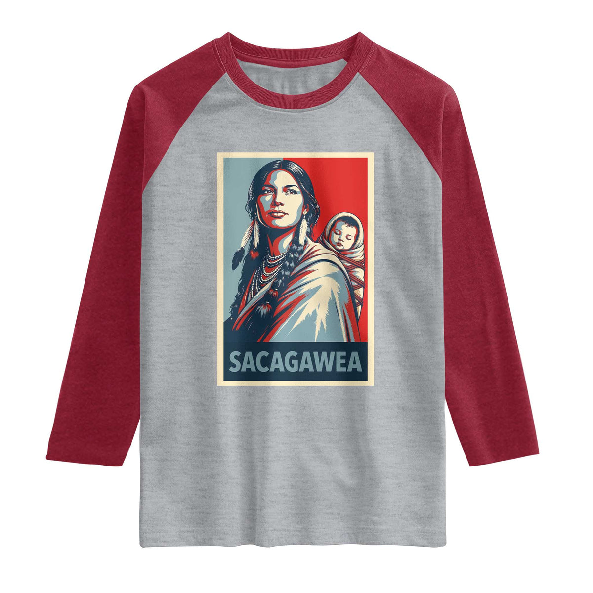 Womens History Month Sacagawea Raglan Shirt Native American Heritage Graphic