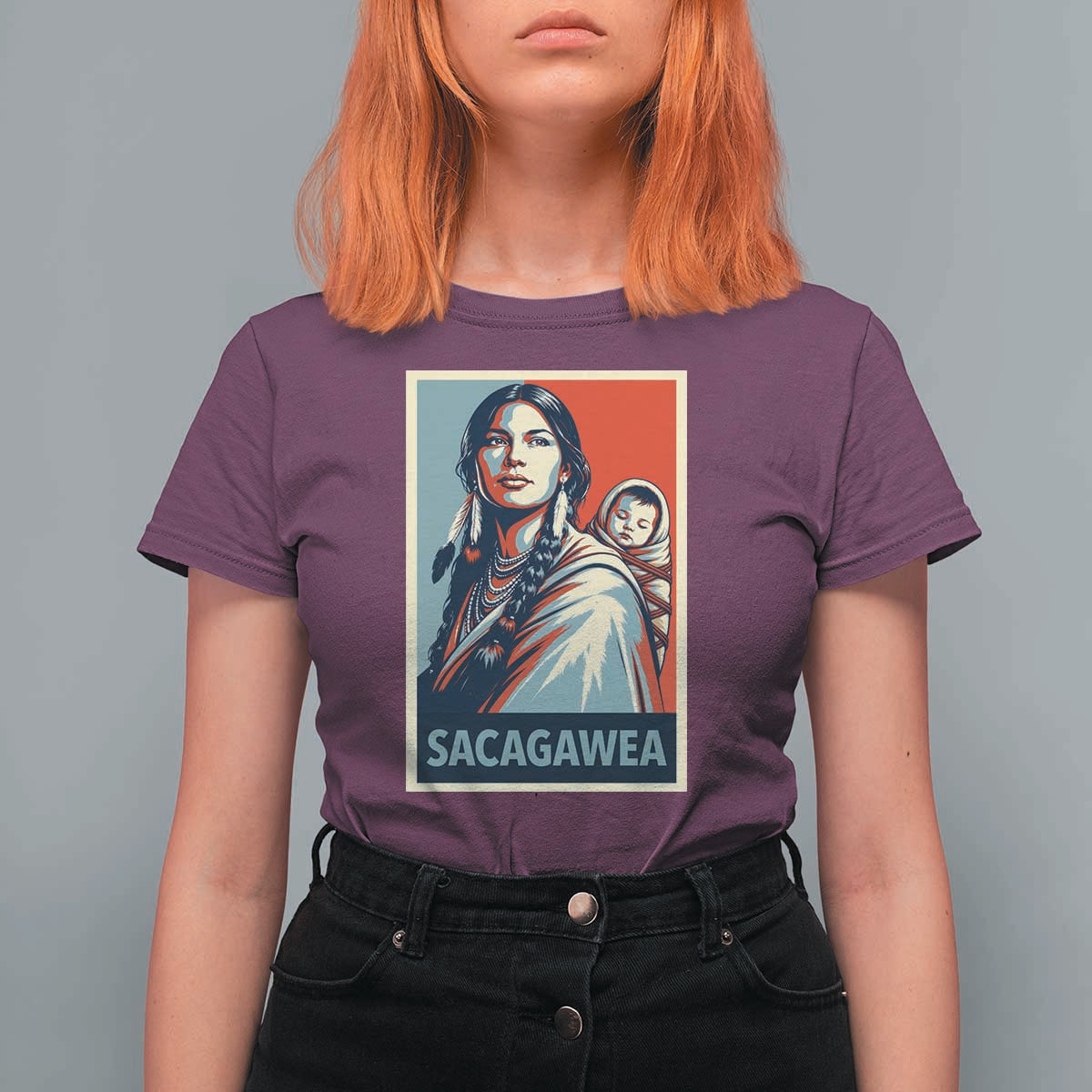 Womens History Month Sacagawea T Shirt For Women Native American Heritage Graphic