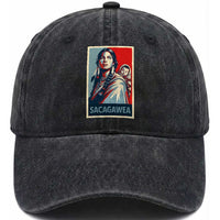 Womens History Month Sacagawea Washed Cotton Baseball Cap Native American Heritage Graphic