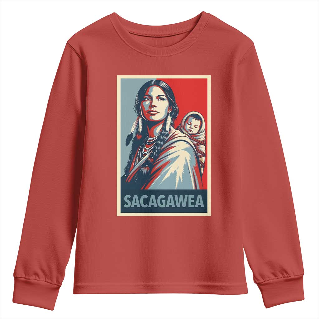 Womens History Month Sacagawea Youth Sweatshirt Native American Heritage Graphic