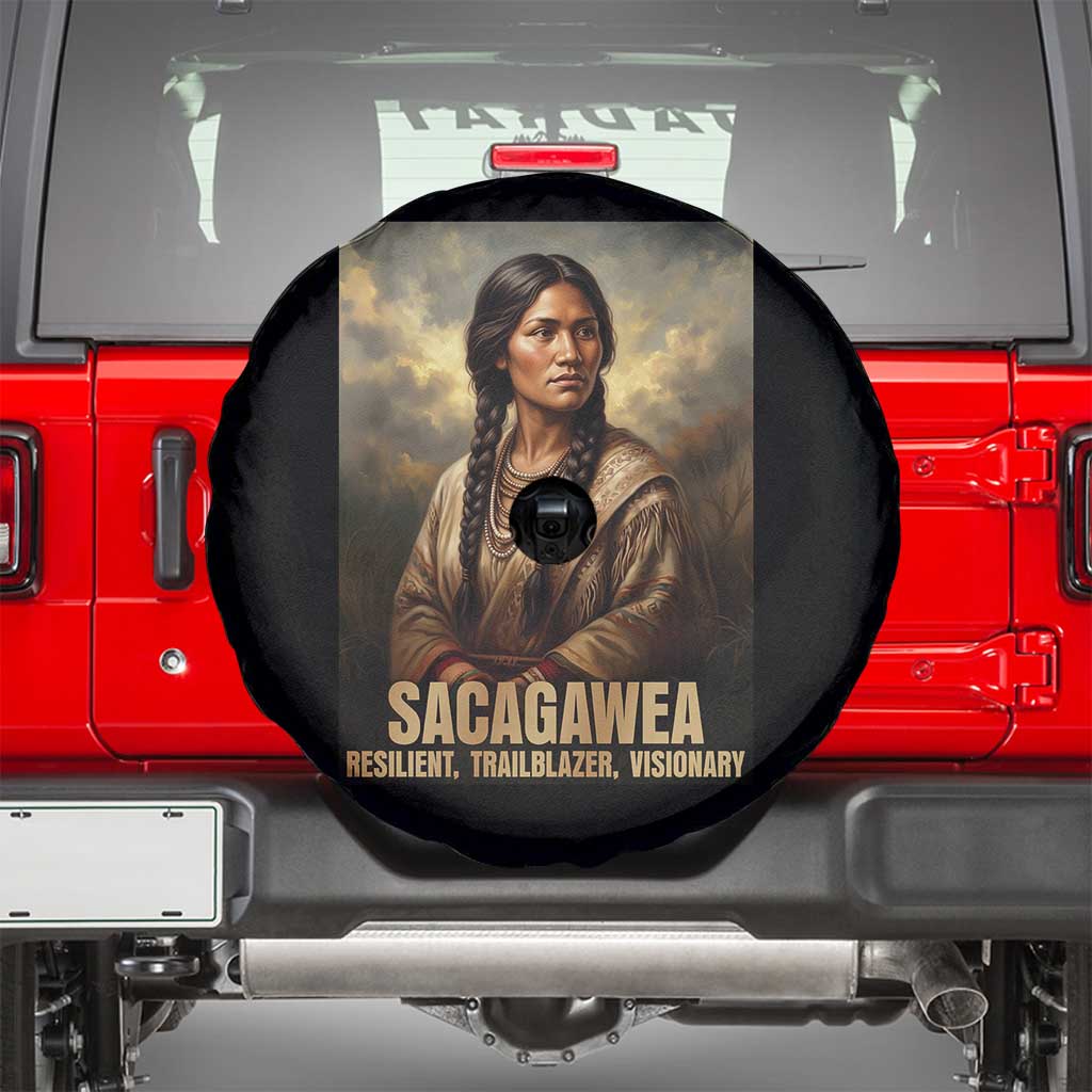 Sacagawea Native American Woman Spare Tire Cover Resilient Trailblazer Visionary