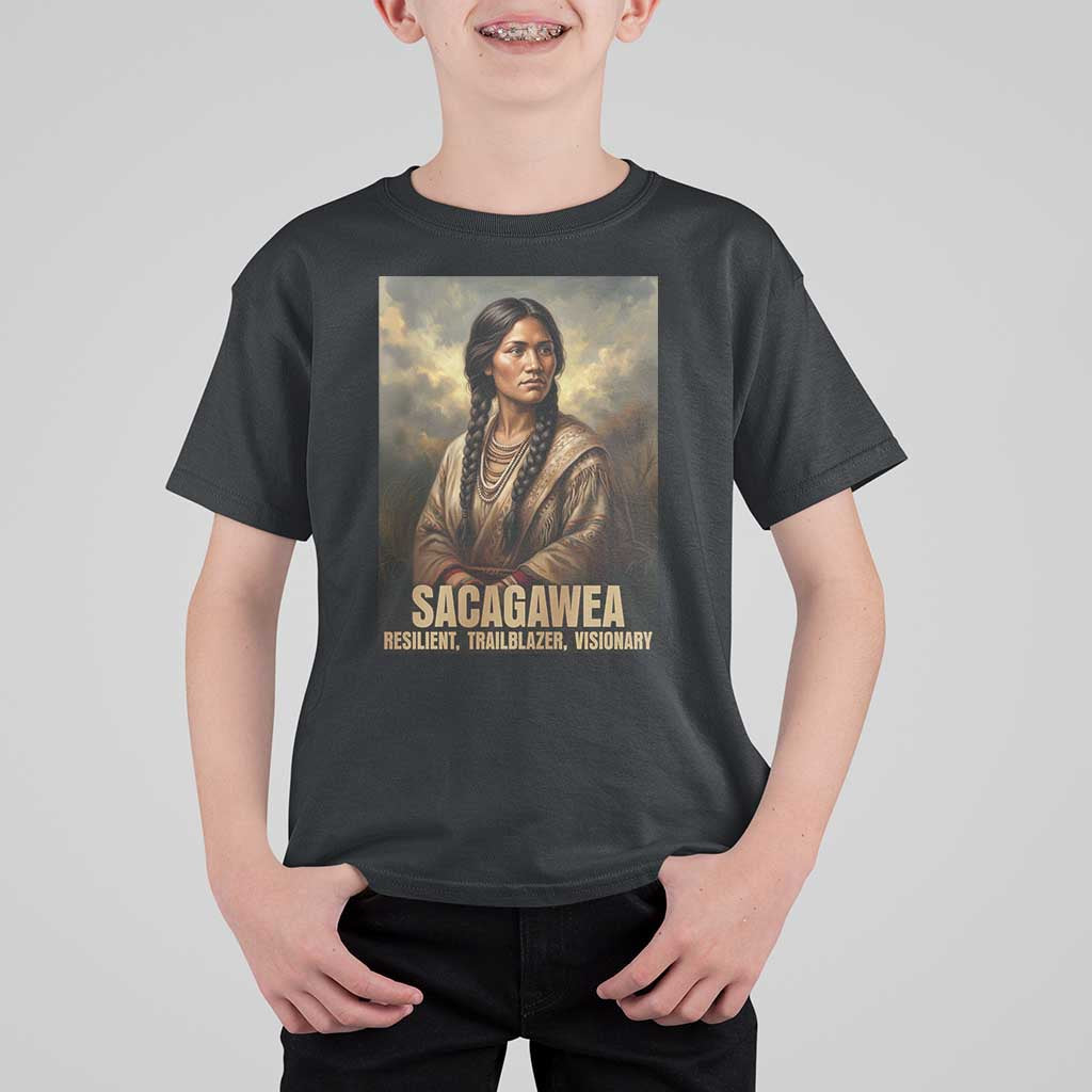 Sacagawea Native American Woman T Shirt For Kid Resilient Trailblazer Visionary