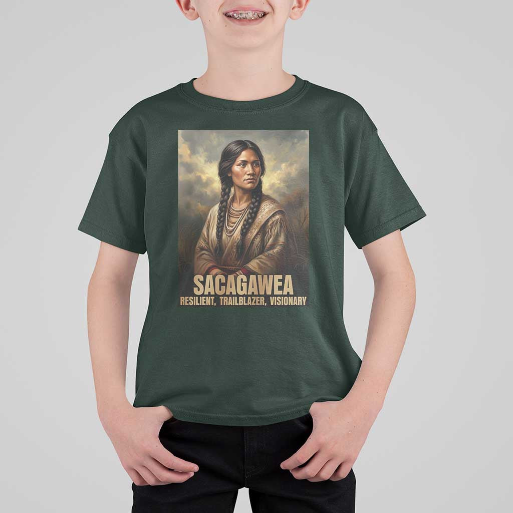 Sacagawea Native American Woman T Shirt For Kid Resilient Trailblazer Visionary