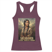 Sacagawea Native American Woman Racerback Tank Top Resilient Trailblazer Visionary