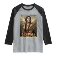 Sacagawea Native American Woman Raglan Shirt Resilient Trailblazer Visionary
