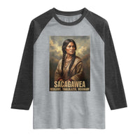 Sacagawea Native American Woman Raglan Shirt Resilient Trailblazer Visionary