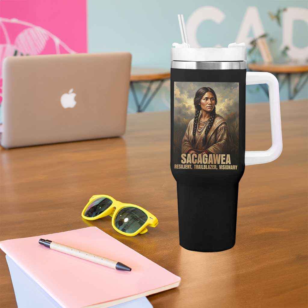 Sacagawea Native American Woman Tumbler With Handle Resilient Trailblazer Visionary
