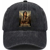 Sacagawea Native American Woman Washed Cotton Baseball Cap Resilient Trailblazer Visionary