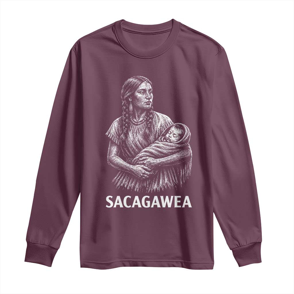 Sacagawea Long Sleeve Shirt Native American Womens History Month Graphic