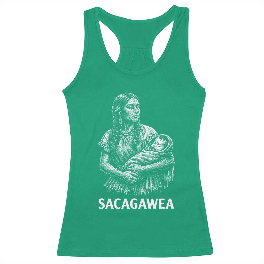 Sacagawea Racerback Tank Top Native American Womens History Month Graphic