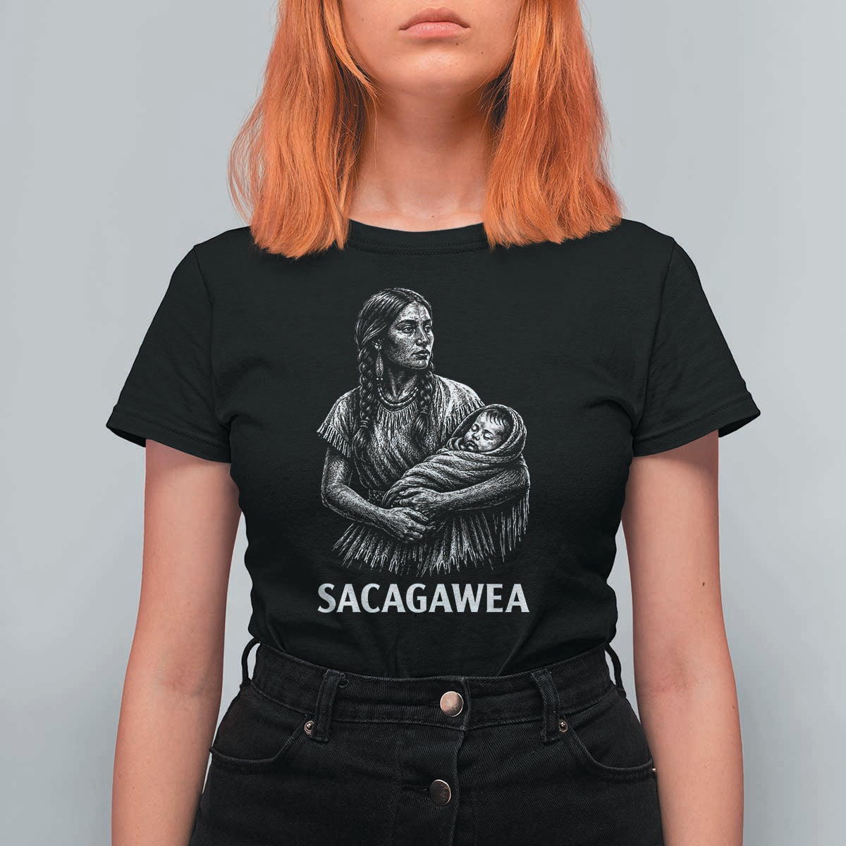 Sacagawea T Shirt For Women Native American Womens History Month Graphic
