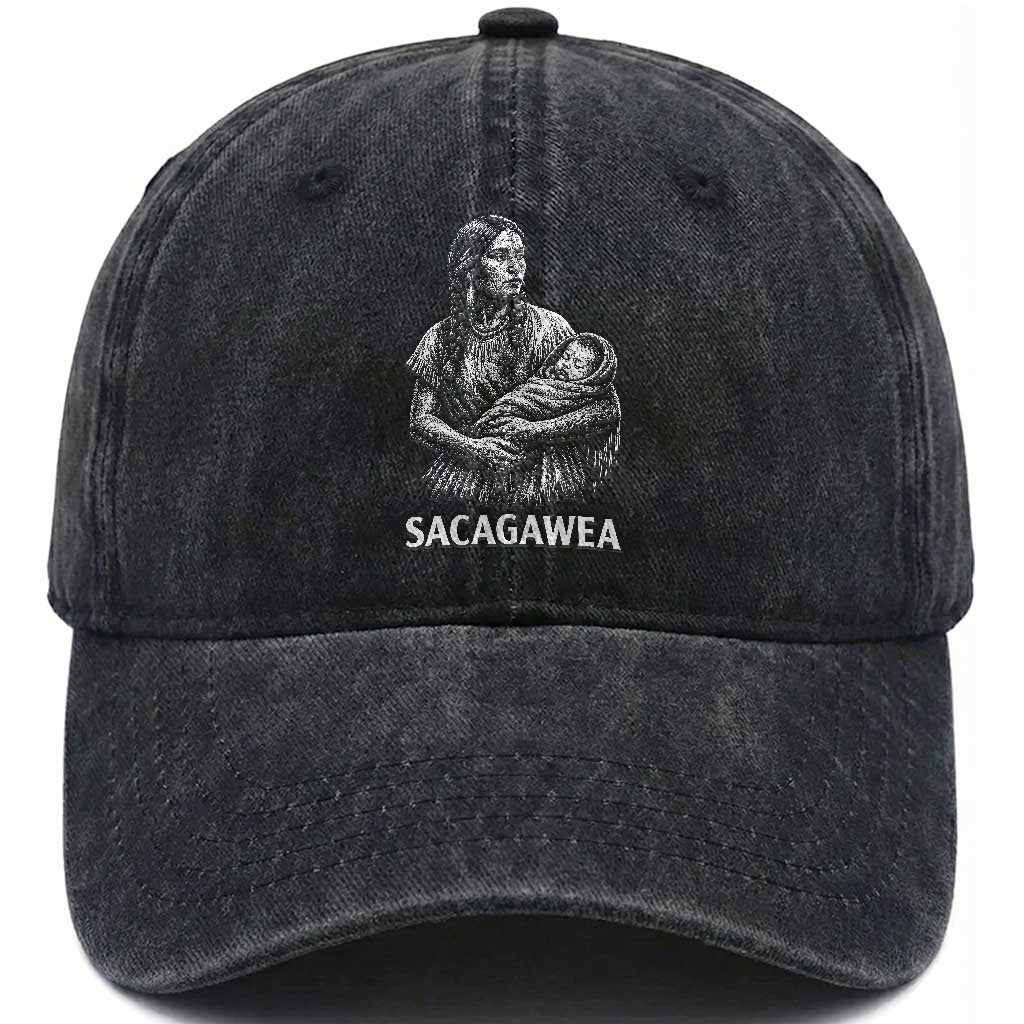 Sacagawea Washed Cotton Baseball Cap Native American Womens History Month Graphic