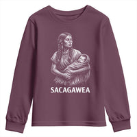Sacagawea Youth Sweatshirt Native American Womens History Month Graphic