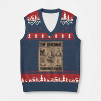 The Original Founding Fathers V-Neck Knit Sweater Vest Native American Indigenous Leaders Graphic