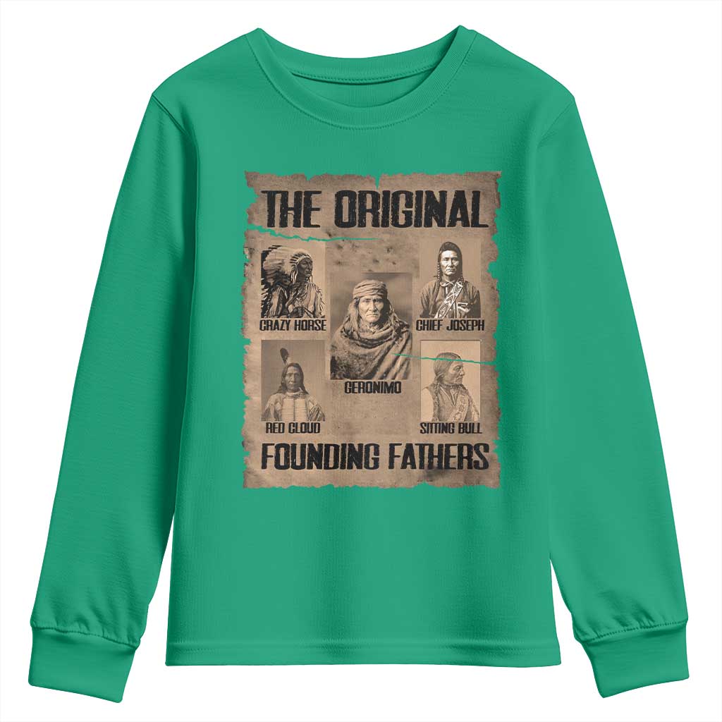 The Original Founding Fathers Youth Sweatshirt Native American Indigenous Leaders Graphic
