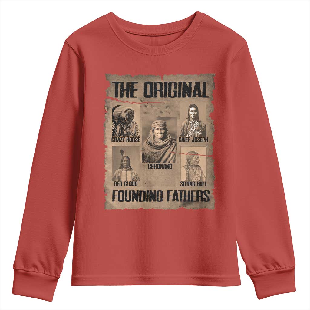 The Original Founding Fathers Youth Sweatshirt Native American Indigenous Leaders Graphic