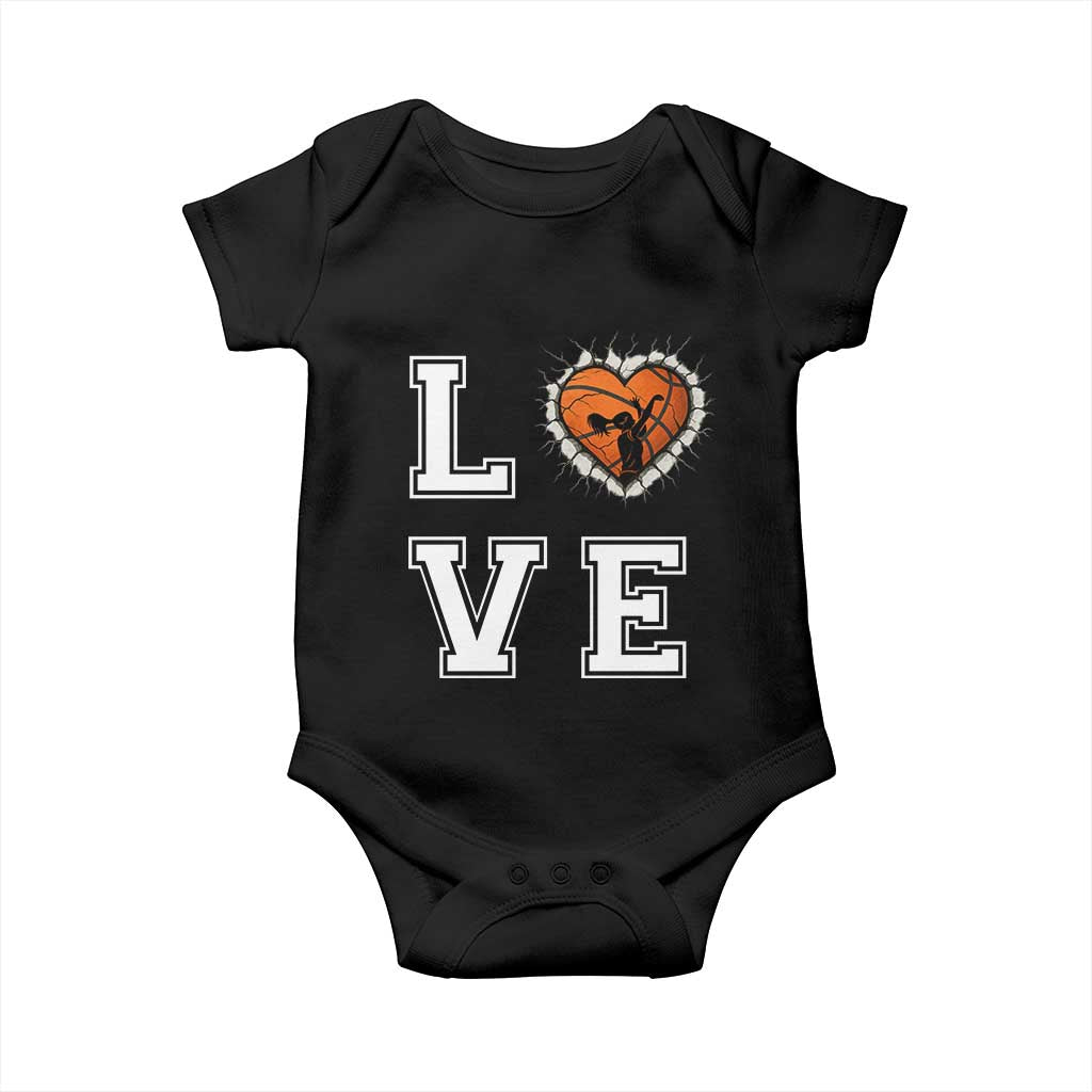 Love Basketball Baby Onesie Cracked Ball Graphic For Sport Lover - Wonder Print Shop