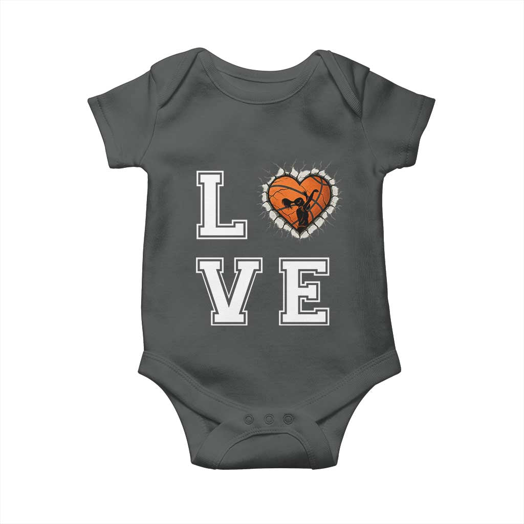 Love Basketball Baby Onesie Cracked Ball Graphic For Sport Lover - Wonder Print Shop