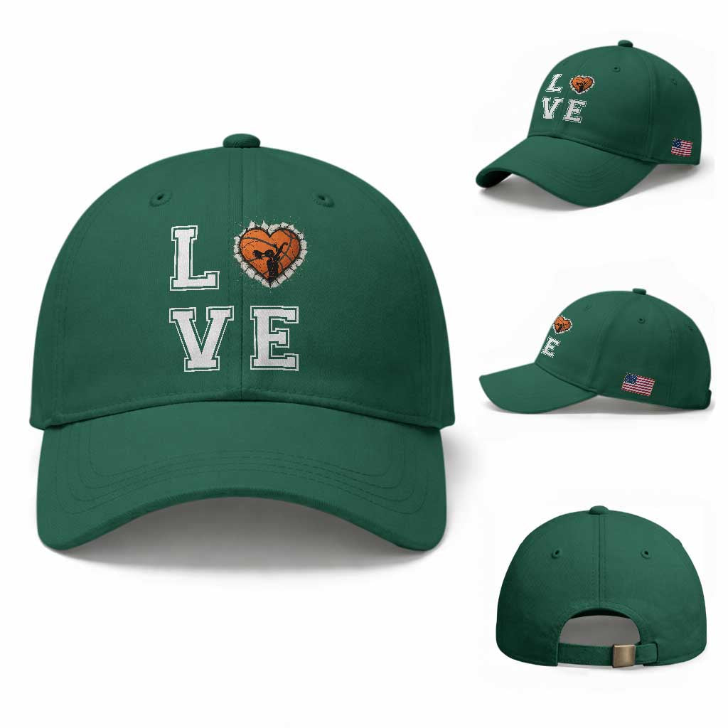 Love Basketball Baseball Cap Cracked Ball Graphic For Sport Lover