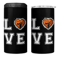 Love Basketball 4 in 1 Can Cooler Tumbler Cracked Ball Graphic For Sport Lover