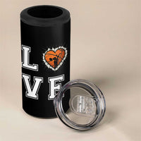 Love Basketball 4 in 1 Can Cooler Tumbler Cracked Ball Graphic For Sport Lover