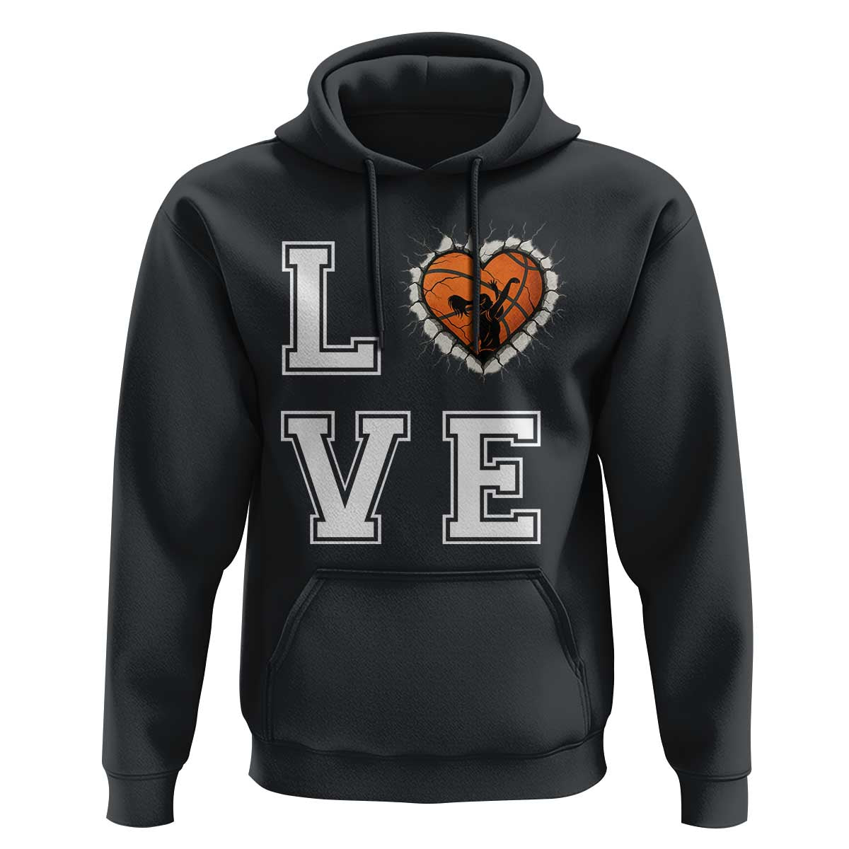 Love Basketball Hoodie Cracked Ball Graphic For Sport Lover - Wonder Print Shop