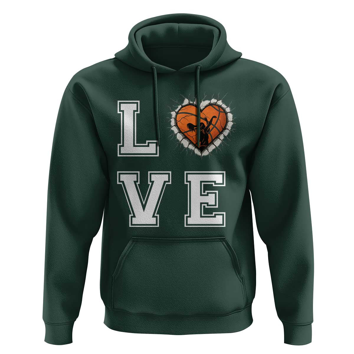 Love Basketball Hoodie Cracked Ball Graphic For Sport Lover - Wonder Print Shop