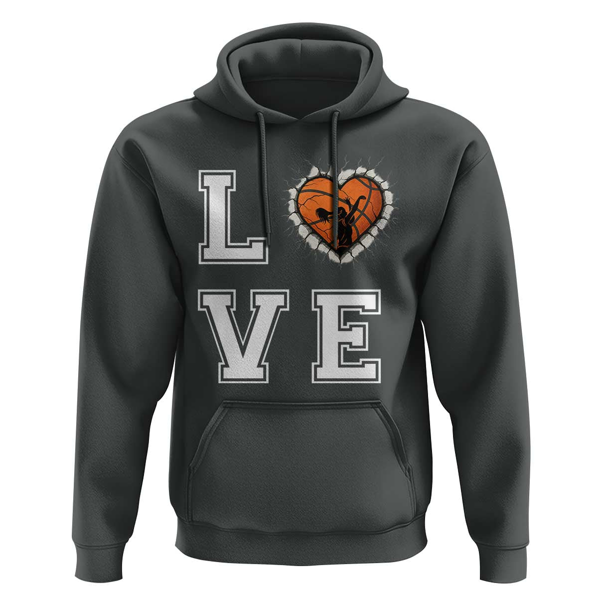 Love Basketball Hoodie Cracked Ball Graphic For Sport Lover - Wonder Print Shop