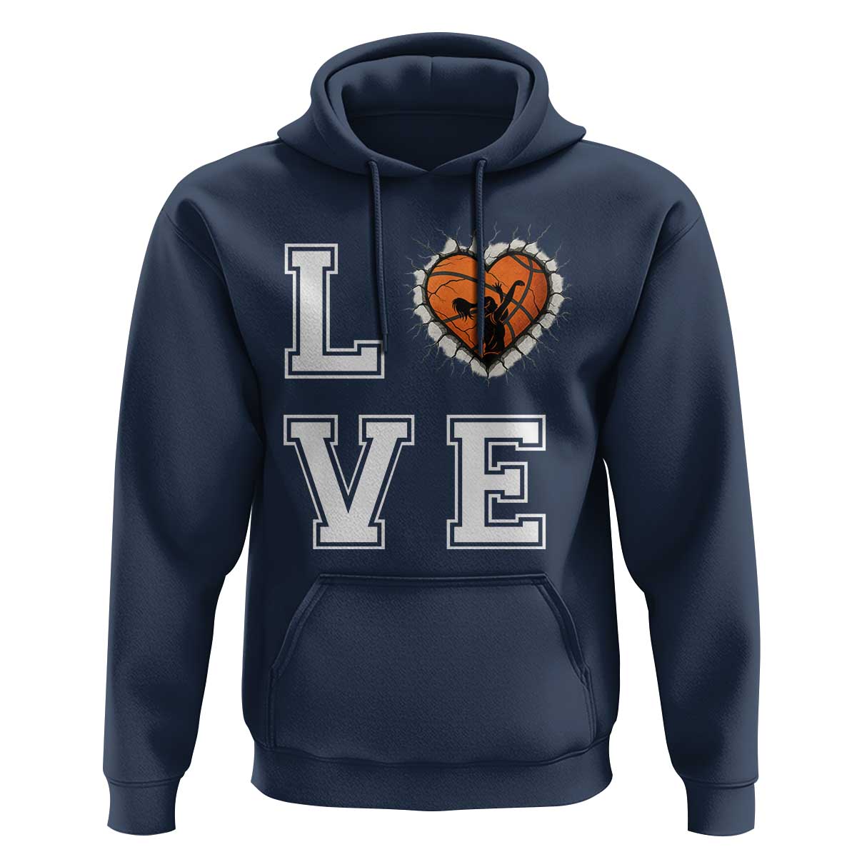 Love Basketball Hoodie Cracked Ball Graphic For Sport Lover - Wonder Print Shop