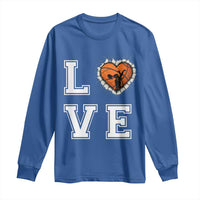 Love Basketball Long Sleeve Shirt Cracked Ball Graphic For Sport Lover - Wonder Print Shop
