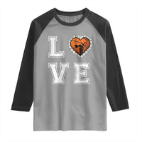 Love Basketball Raglan Shirt Cracked Ball Graphic For Sport Lover - Wonder Print Shop