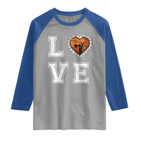 Love Basketball Raglan Shirt Cracked Ball Graphic For Sport Lover - Wonder Print Shop