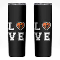 Love Basketball Skinny Tumbler Cracked Ball Graphic For Sport Lover