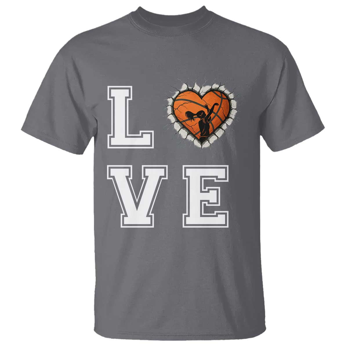Love Basketball T Shirt Cracked Ball Graphic For Sport Lover - Wonder Print Shop