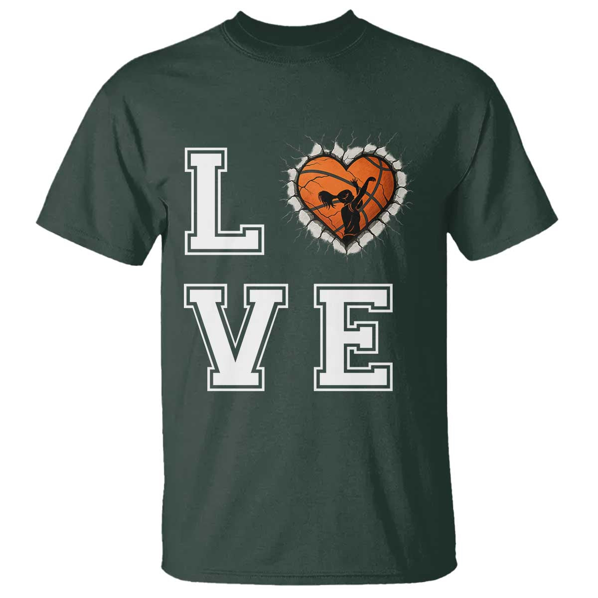 Love Basketball T Shirt Cracked Ball Graphic For Sport Lover - Wonder Print Shop