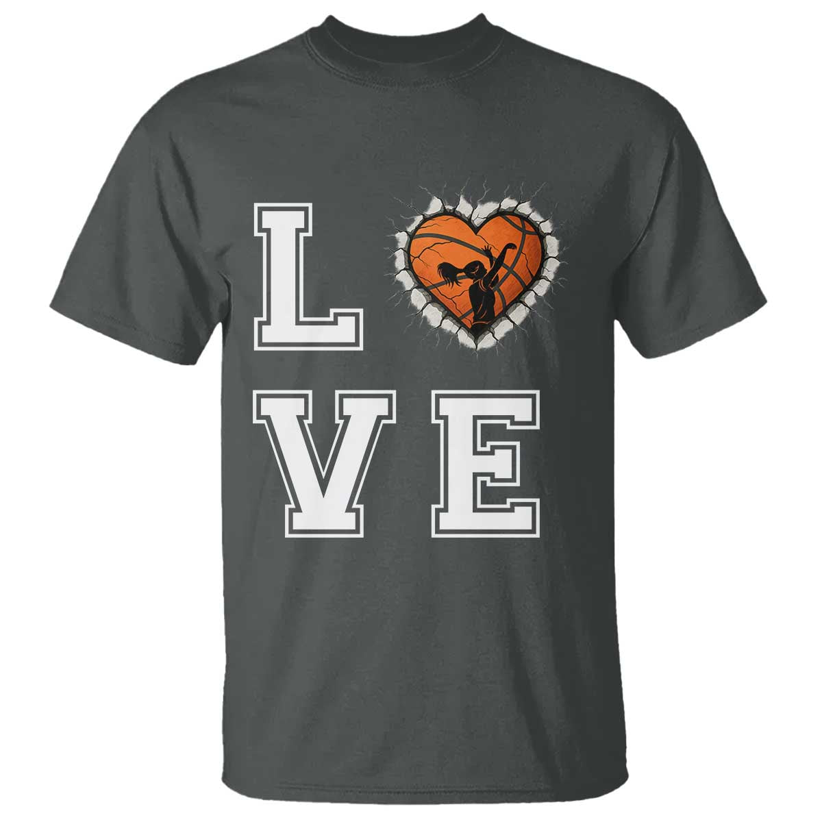 Love Basketball T Shirt Cracked Ball Graphic For Sport Lover - Wonder Print Shop
