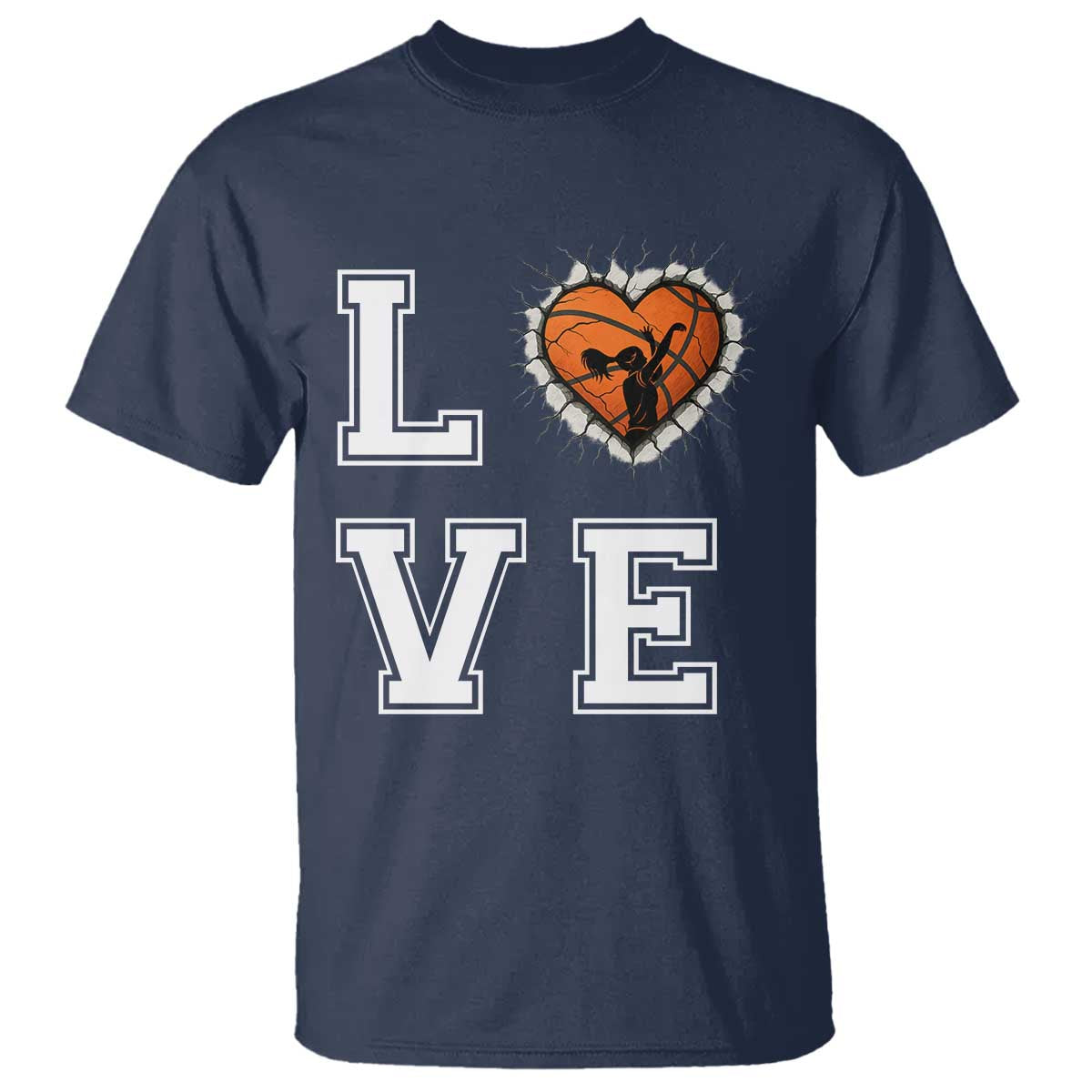 Love Basketball T Shirt Cracked Ball Graphic For Sport Lover - Wonder Print Shop