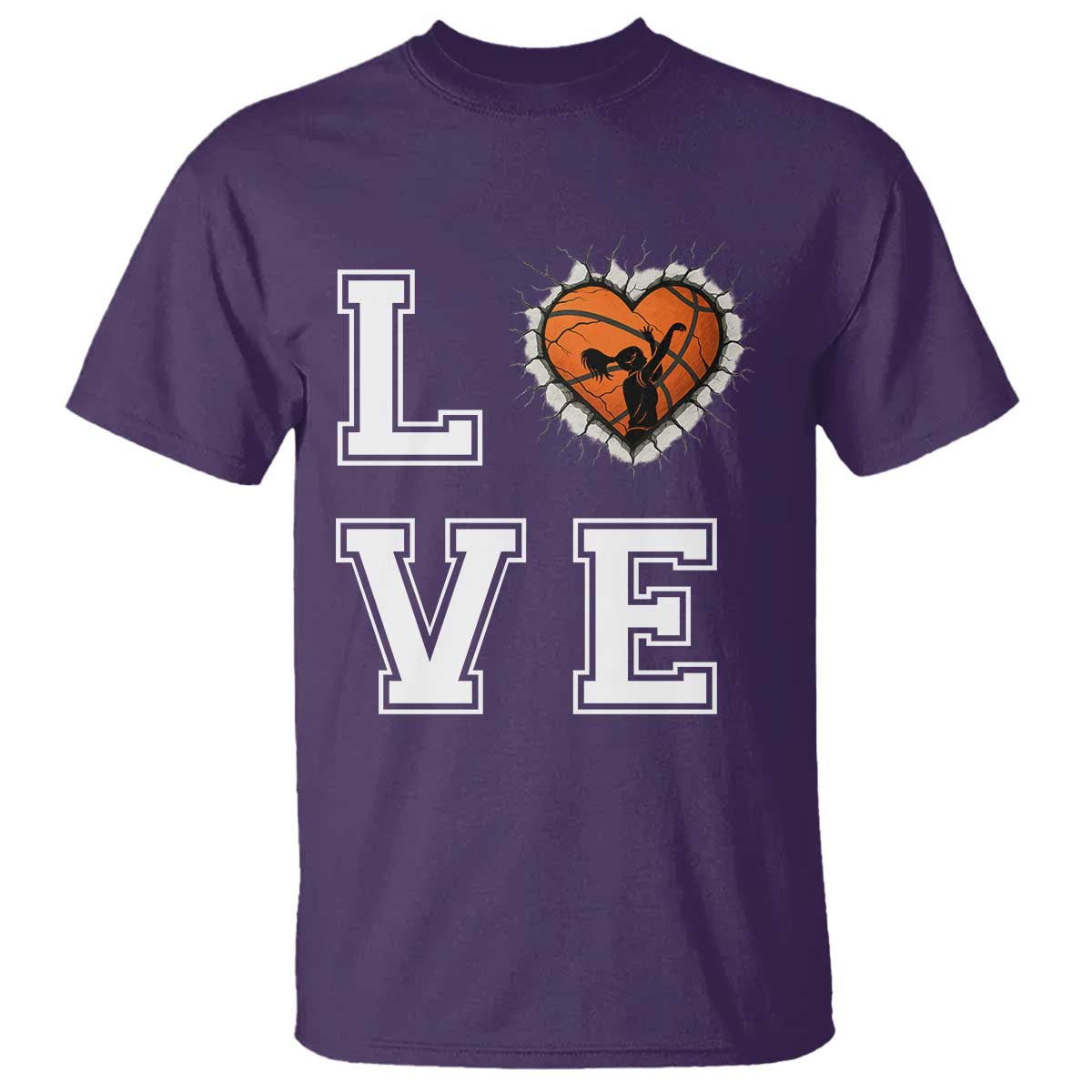 Love Basketball T Shirt Cracked Ball Graphic For Sport Lover - Wonder Print Shop