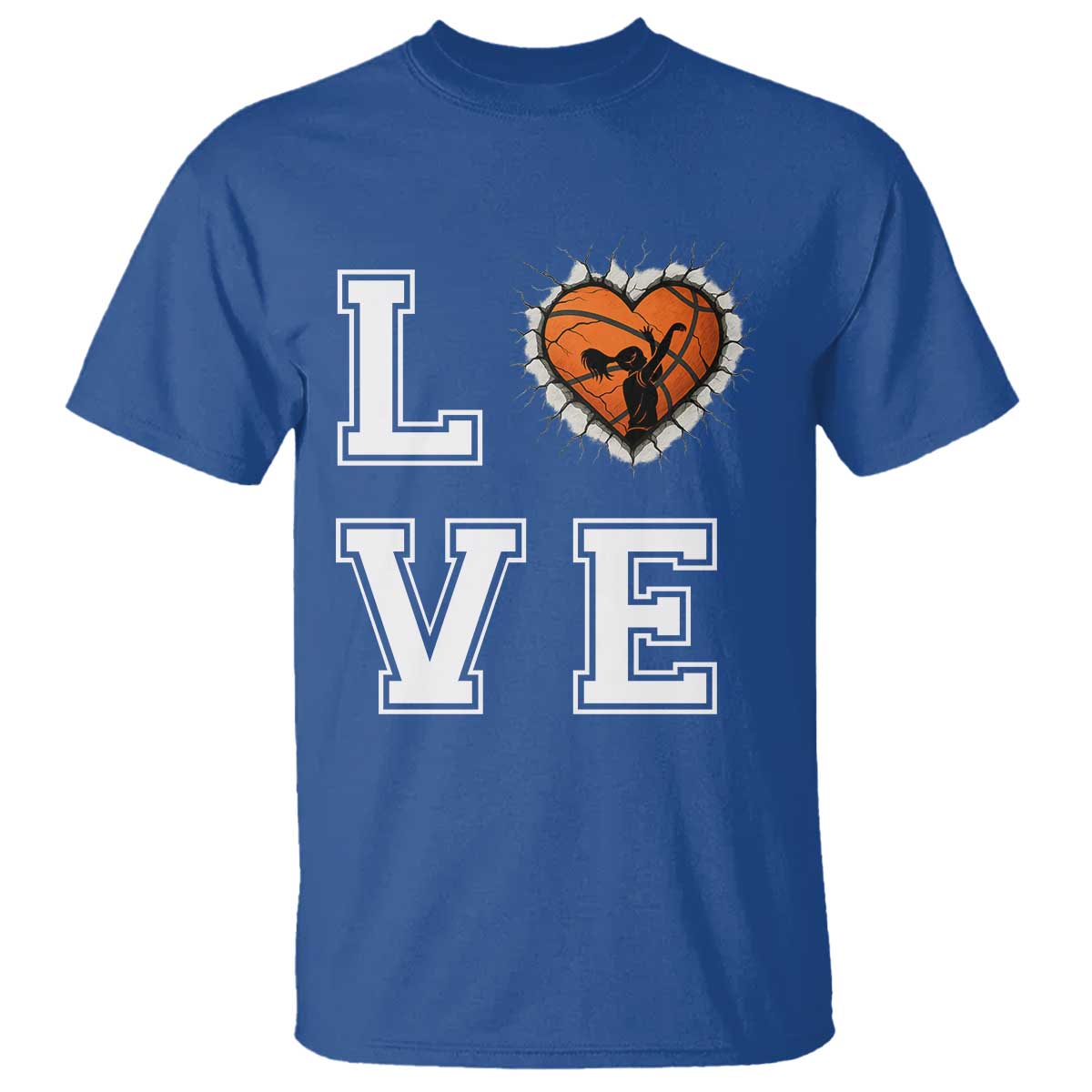 Love Basketball T Shirt Cracked Ball Graphic For Sport Lover - Wonder Print Shop