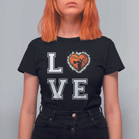 Love Basketball T Shirt For Women Cracked Ball Graphic For Sport Lover - Wonder Print Shop
