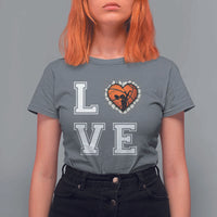 Love Basketball T Shirt For Women Cracked Ball Graphic For Sport Lover - Wonder Print Shop