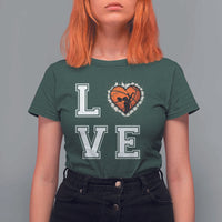 Love Basketball T Shirt For Women Cracked Ball Graphic For Sport Lover - Wonder Print Shop