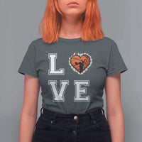 Love Basketball T Shirt For Women Cracked Ball Graphic For Sport Lover - Wonder Print Shop