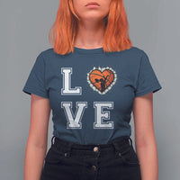 Love Basketball T Shirt For Women Cracked Ball Graphic For Sport Lover - Wonder Print Shop