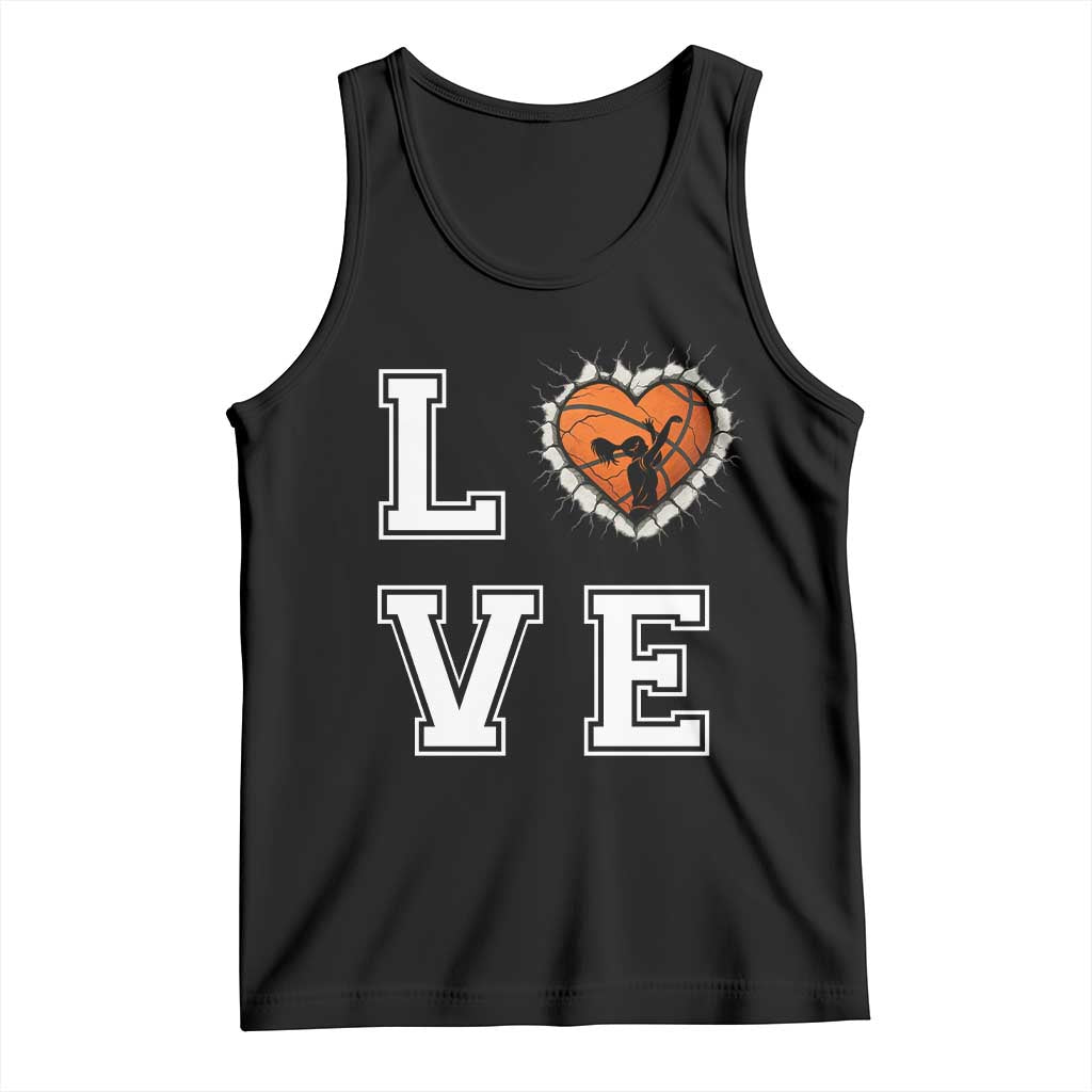 Love Basketball Tank Top Cracked Ball Graphic For Sport Lover - Wonder Print Shop