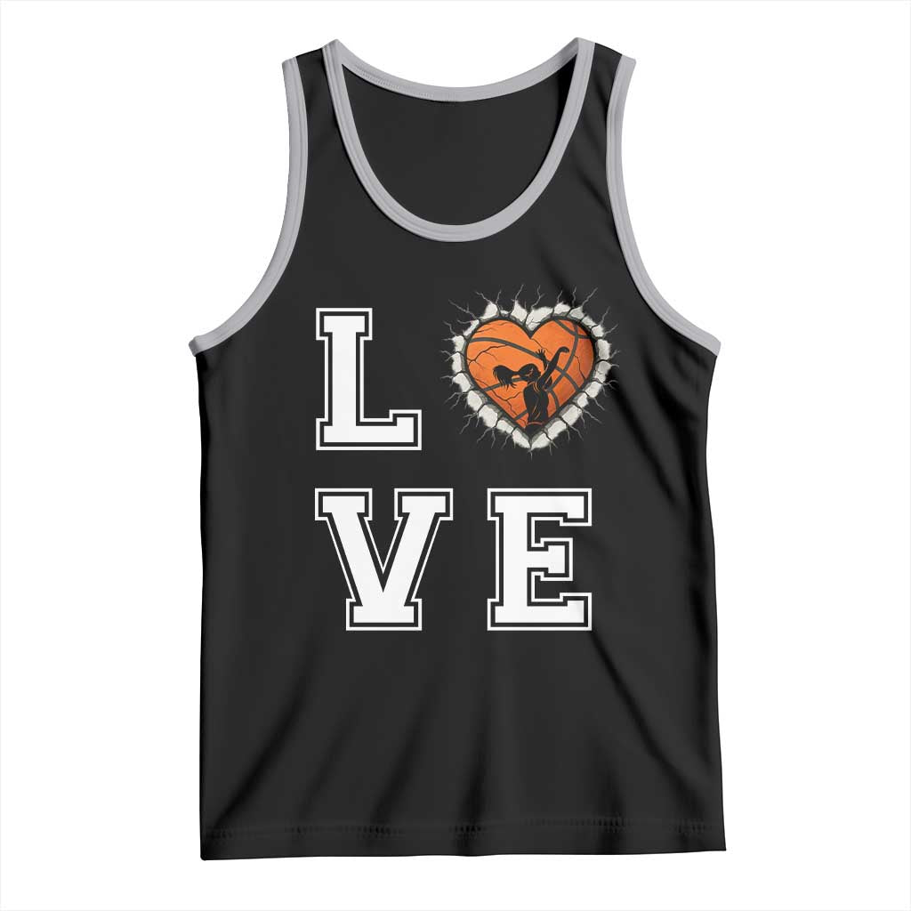 Love Basketball Tank Top Cracked Ball Graphic For Sport Lover - Wonder Print Shop